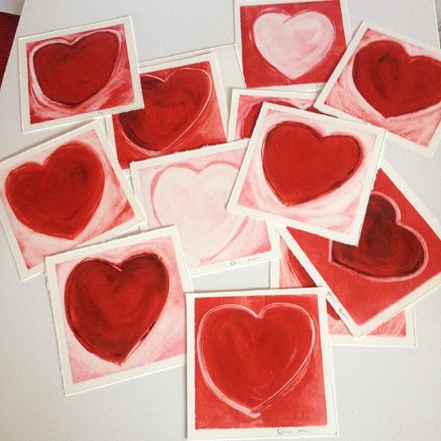 Valentine's Month! I just made a slew of Valentine monotypes, an original for 10 dollars each. First Thursday at the Gallery in the Pearl tonight and tomorrow night First Friday at the Studio on Clinton!!!