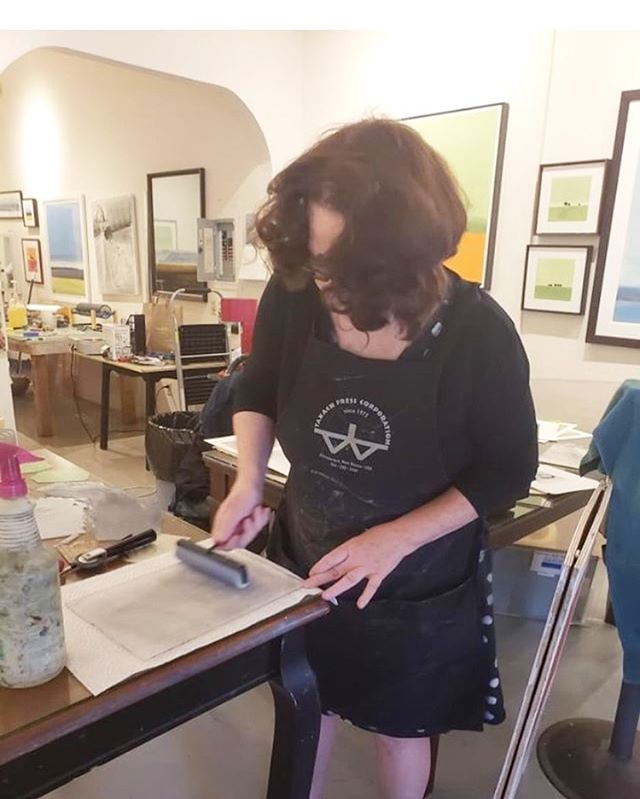 Annie doing her thang! #pdxart #monotype