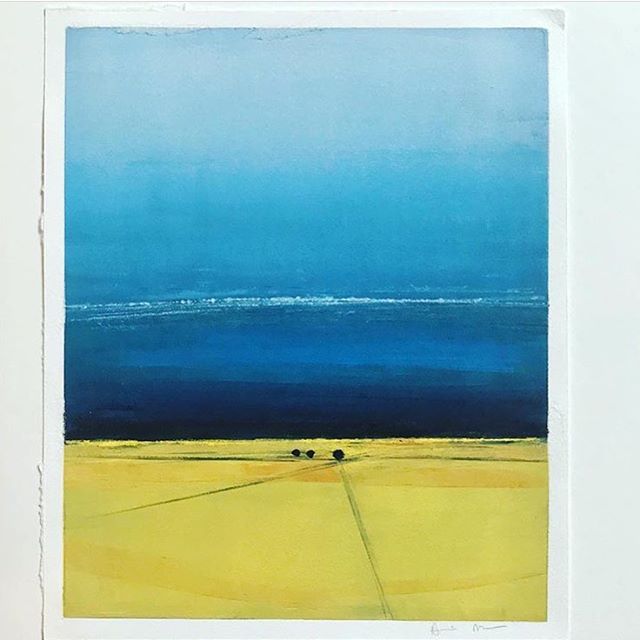Thanks for the shoutout @pdx_art_nw ! “I visited Annie Meyer Gallery the other day. I was blown away by how rich and vibrant her very minimal landscapes are when you see them in real life.” #monotypeprint